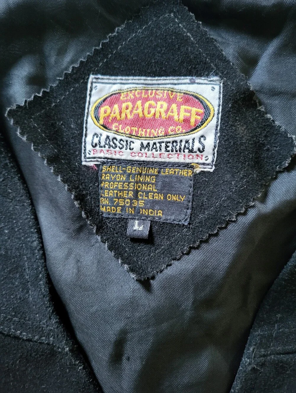 Vintage Men's Black 100% Genuine Leather Vest Suede Biker Vest Paragraff Large